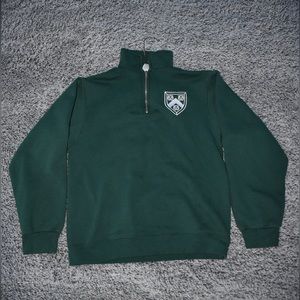Pine green Rockerfeller College half-zip sweater